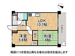 甲南グランドハイム本山 2LDKの間取図画像