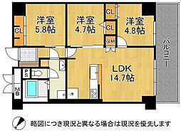 セントラルハイツ湊川セントラルプラザ 2SLDKの間取図画像