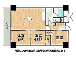 セントラルハイツ湊川セントラルプラザ 2SLDKの間取図画像