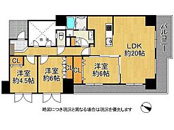 ドムール六甲山手 3LDKの間取図画像