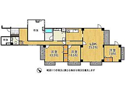 御影山手アーバンライフ 3LDKの間取図画像