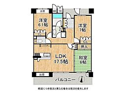 芦屋朝日ケ丘北公園アーバンライフ 3LDKの間取図画像
