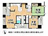 間取り：19.4帖の広々としたLDKと、独立性の高い居室配置が魅力。