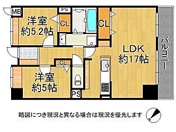 カサセルバ 2LDKの間取図画像