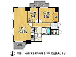 パレスエクセル東灘 1SLDKの間取図画像