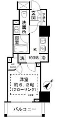 クレヴィアタワー池田山 1Kの間取図画像