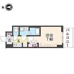 S-RESIDENCE高井田CENTRAL 8階1Kの間取り