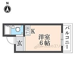 立地マンション ワンルームの間取図画像