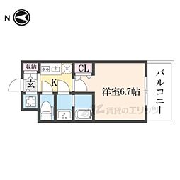 ワールドアイ大阪ＥａｓｔＣｉｔｙ 1306 13階1Kの間取り