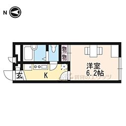 レオパレスシャルム 1Kの間取図画像