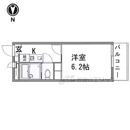 レオパレスアルモニ1 1Kの間取図画像
