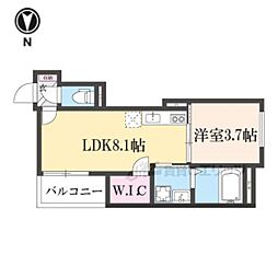 yumaison west 1LDKの間取図画像