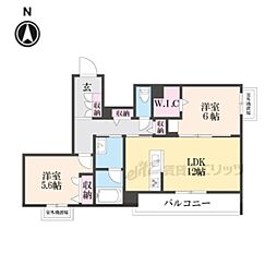 シャーメゾングランドビュイソン 2LDKの間取図画像