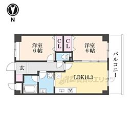 ヌカタコルンイースト 2LDKの間取図画像