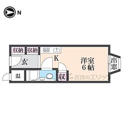 アリタマンション長瀬 ワンルームの間取図画像