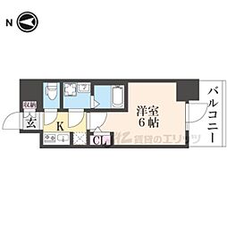 S-RESIDENCE高井田beleta 1Kの間取図画像