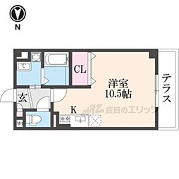メルベーユ高井田 ワンルームの間取図画像