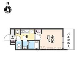 アドバンス大阪リーヴァ 1Kの間取図画像