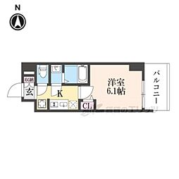 アドバンス大阪リーヴァ 1Kの間取図画像
