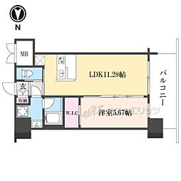 プレジオ森河内ASIAN 1LDKの間取図画像