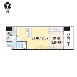 グランパセオサウス 1LDKの間取図画像