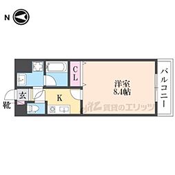 メルディアキューブやえのさと 1Kの間取図画像