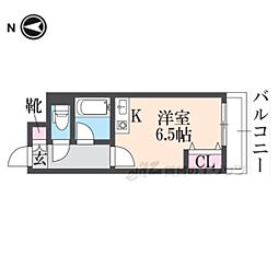 布施オーク5 1Kの間取図画像