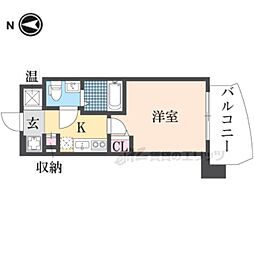 TLRレジデンス高井田 1Kの間取図画像