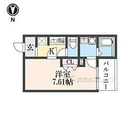 東大阪市吉松1丁目アパート 1Kの間取図画像