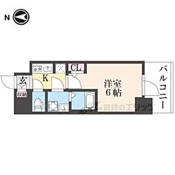 S-RESIDENCE高井田BELETA 9階1Kの間取り