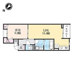 クオーレ III 1LDKの間取図画像