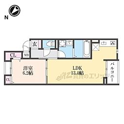 クオーレ III 1LDKの間取図画像