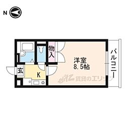 レオパレスジュネス 1Kの間取図画像