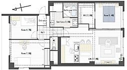武庫川サニーハイツ 3LDKの間取図画像