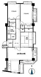 住吉東アーバンライフ 3LDKの間取図画像