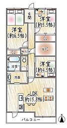 西宮仁川町パークハウス 3SLKの間取図画像