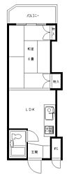 ホワイトヒルハウス ワンルームの間取図画像
