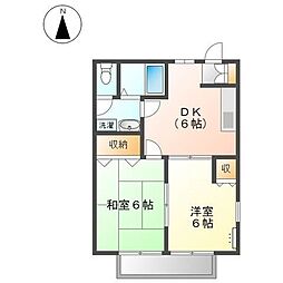JR東北本線 栗橋駅 徒歩5分の賃貸アパート 2階2DKの間取り