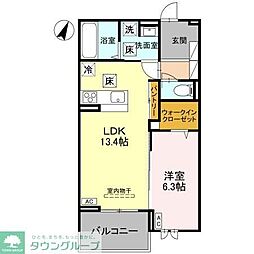 さいたま市緑区大字大門アパート 1LDKの間取図画像