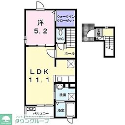 JR東北本線 白岡駅 徒歩29分の賃貸アパート 2階1LDKの間取り