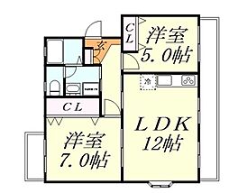 ローゼンアルト・ノイ 2LDKの間取図画像