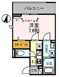 エミネンス 1Kの間取図画像