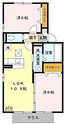 サニーハウスC 2LDKの間取図画像