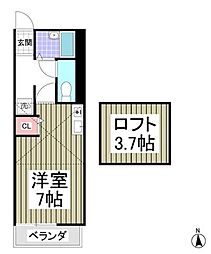メゾン宮原 ワンルームの間取図画像