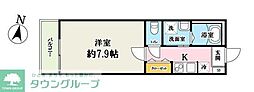 キャメル吉川4 1Kの間取図画像