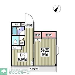 みずほマンション 1Kの間取図画像