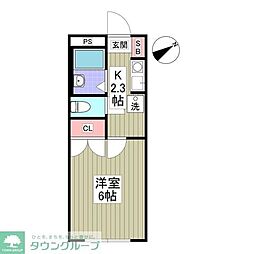 エスポワール小林 1Kの間取図画像