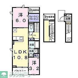 エテルノ アルドール 2LDKの間取図画像