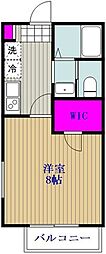 キャメル岩槻愛宕 1Kの間取図画像