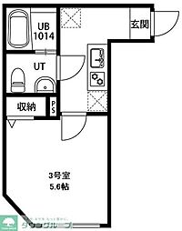BlackDia南越谷 1Kの間取図画像